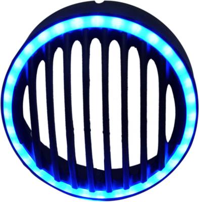 Adino Blue LED Headlight Grill With Parking Light For Bullet Classic 350-500 Bike Headlight Grill