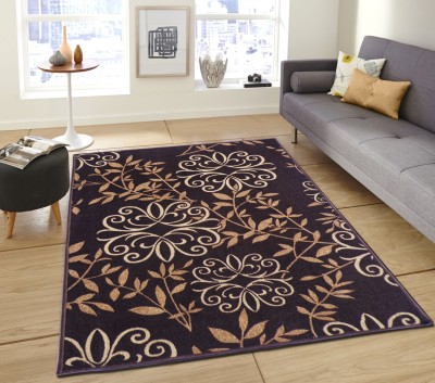 STATUS Brown Polyester Carpet(5 ft,  X 7 ft, Rectangle)