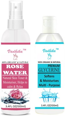 Vadhika Premium Glycerine - For Multi-Purpose And Rose Water Combo Pack Face Wash(200 ml)