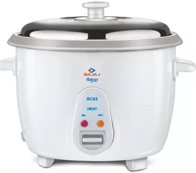 

Bajaj MAJESTY RCX 5 1.8 LITRE RICE COOKER WITH PERFORMANCE PLUS Electric Rice Cooker(1.8 L, White)