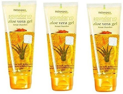 PATANJALI Saundarya Aloe Vera Gel Kesar Chandan (150 ML) - Pack of 3(150 ml)