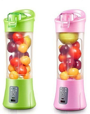 

Marghat Pack of 2 Portable USB Electric Juicer with Sipper 220 Juicer Mixer Grinder(Green, Pink, 2 Jars)