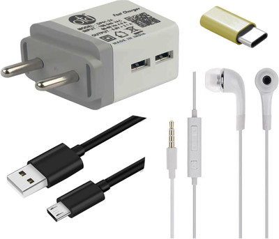 OTD Wall Charger Accessory Combo for Realme 2, Realme C1, Realme U1, OPPO F9 Pro, Xiaomi Redmi 6 Pro, Samsung Galaxy A7, Asus Zenfone Max Pro M2, OPPO F9, Samsung Galaxy On8, Asus Zenfone Lite L1, Xiaomi Redmi Y2, OPPO A3s, Vivo V11, Vivo Y93, Xiaomi Redmi 6(Multicolor)