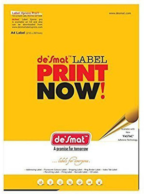 DESMAT Majestic Basket A4ST 84 Labels Sticker For Laser, Inkjet & Copiers [100 Sheets] Self-Adhesive Paper Label(White)