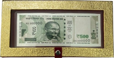 Motilal and Sons Jewellers Guaranteed 999 Pure Silver 500 Rs for Gifting with Velvet Cover Silver Note