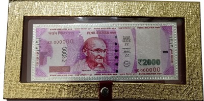 Motilal and Sons Jewellers Guaranteed 999 Pure Silver 2000 Rs for Gifting with Velvet Cover Silver Note