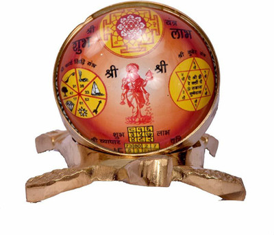 RUDRA DIVINE Brass Golden Tortoise Vastu Yantra with Vyapaar vridhi Karya siddhi kuber yantra Brass Yantra(Pack of 1)