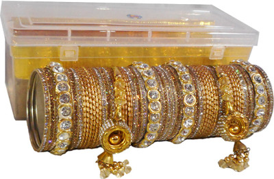 Royal Bangles Metal Zircon Bangle Set(Pack of 58)