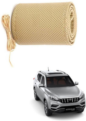 AYW Hand Stiched Steering Cover For Mahindra Mahindra(Beige, Leather)
