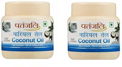 PATANJALI Coconut Oil - 200 ml Jar- (Pack of 2) Hair Oil  (200 ml)
