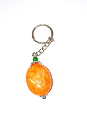 ONRR Collections stone keychain light orange coloured light weighted Key Chain