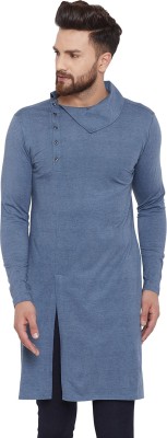 Chill Winston Men Solid Straight Kurta(Blue)