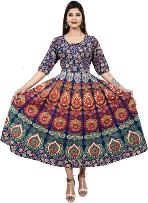 DHRUVI Cotton Blend Printed Kurta Fabric