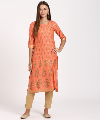 Aurelia Women Printed Straight Kurta(Multicolor)