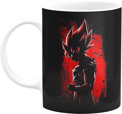 Flair Print Dragon Ball Super Goku Super Saiyan God Red Art FPM058 Printed Ceramic Coffee Mug(350 ml)