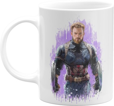 Flair Print Avengers Captain America Art FPM050 Printed Ceramic Coffee Mug(350 ml)