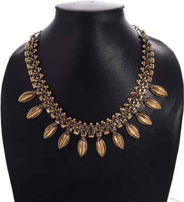 Weldecor Oxidized Gold Necklace for Girls & Women Gold-plated Plated Metal Choker