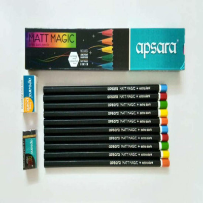 APSARA Matt magic extra dark pencil pack of 5 (50 Pencil) Pencil(Set of 5, Multicolor)