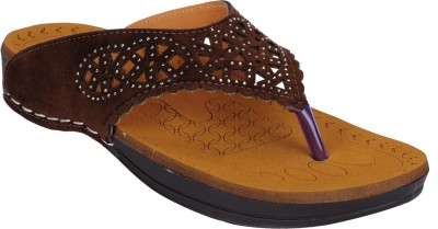 HealthFit Women Flats(Brown , 8)