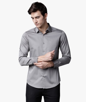 Black Coffee Men Solid Casual Grey Shirt