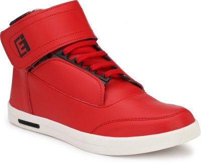 EEGO ITALY Ankle Length High Tops For Men(Red , 8)