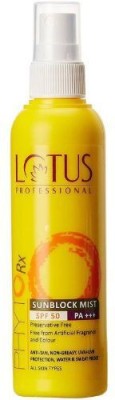 Lotus Professional Sunscreen - SPF 50 PA+++ Phytorx Sunblock Mist SPF 50(100 ml)