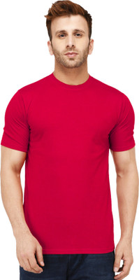 New Trends Collection Self Design Men Round Neck Red T-Shirt