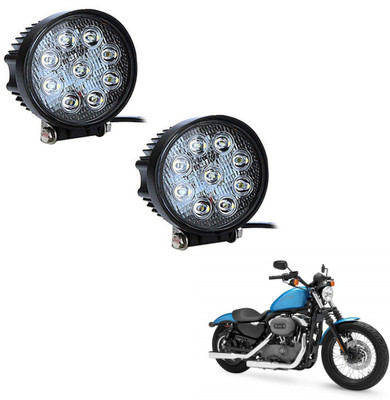 MOCKHE VLB-NS-ROU9LD2P-247 Headlight Motorbike LED for Harley Davidson (12 V, 27 W)(XL 1200, Pack of 2)
