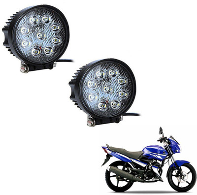 MOCKHE VLB-NS-ROU9LD2P-114 Headlight Motorbike LED for Yamaha (12 V, 27 W)(Universal For Bike, Pack of 2)