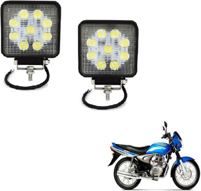 MOCKHE VLB-NS-SQR9LD2P-244 125 Headlight Motorbike LED for Bajaj (12 V, 27 W)(Universal For Bike, Pack of 2)