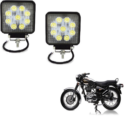 MOCKHE VLB-NS-SQR9LD2P-85 Headlight Motorbike LED for Royal Enfield (12 V, 27 W)(Universal For Bike, Pack of 2)