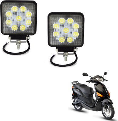 MOCKHE VLB-NS-SQR9LD2P-89 El ctr c Opt m Headlight Motorbike LED for Hero (12 V, 27 W)(Universal For Bike, Pack of 2)