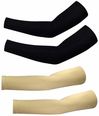 Apastra Nylon Arm Sleeve For Men & Women(Free, Black, Beige)