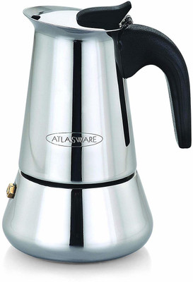 

Atlasware steel 4 cup coffee maker 4 Cups Coffee Maker(Silver)