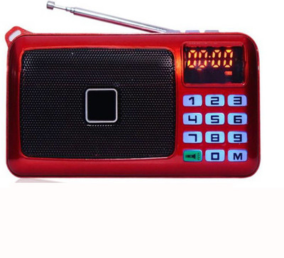 

CRETO SM-53 FM Radio With Inbuilt Torch Support USB, AUX & SD Card FM Radio(Red)
