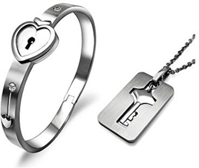 ruby collection Stainless Steel Silver Silver Jewellery Set(Pack of 1)