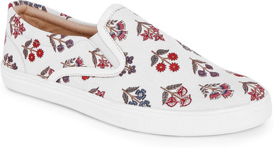 Kanvas Slip On Sneakers For Men(White)