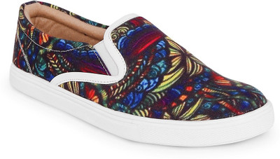 Kanvas Slip On Sneakers For Men(Multicolor)