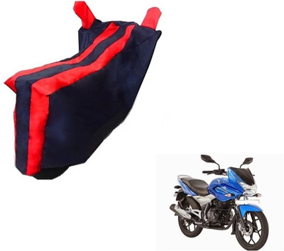 KAROBAR Two Wheeler Cover for Bajaj(Discover 125 DTS-i, Black, Red)