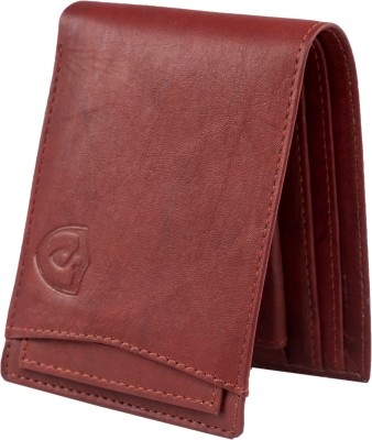 Keviv Men Casual Red Genuine Leather Wallet(8 Card Slots)