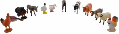 Skywalk Pack of 12Mini Farm Animals Figures Set(Multicolor)