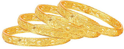 Voylla Brass Gold-plated Bangle Set(Pack of 4)