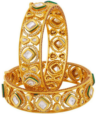 Voylla Brass Gold-plated Bangle(Pack of 2)