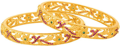 Voylla Brass Gold-plated Bangle(Pack of 2)