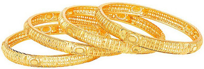 Voylla Brass Gold-plated Bangle Set(Pack of 4)