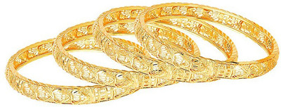 Voylla Brass Gold-plated Bangle Set(Pack of 4)