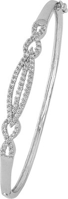 Voylla Brass Cubic Zirconia Silver Bracelet