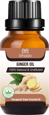 Vihado Ginger Oil - Pure and Therapeutic Grade - Massage Suitable for All Skin Types Pure Essential Oil (15 ml) (Pack of 1)(15 ml)