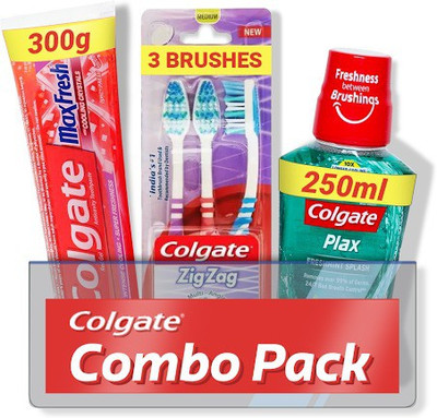Colgate Active Salt Combo Toothpaste, 6 Brushes, Mouthwash(3 Items in the set)