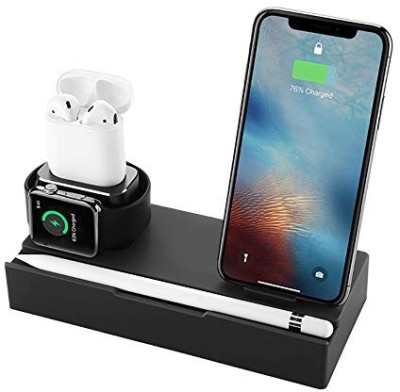 GADGETS WRAP Black USB Charger Dock Station Multi Function Nightstand QI Wireless Charger